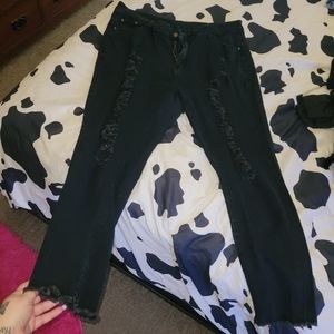 Black ripped jeans